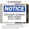 Signmission Document Storage Keep Locked At All Times, 14 in W x Rectangle, Vinyl Decal OS-2PACK-NS-D-1014-L-11425 - alternate 2